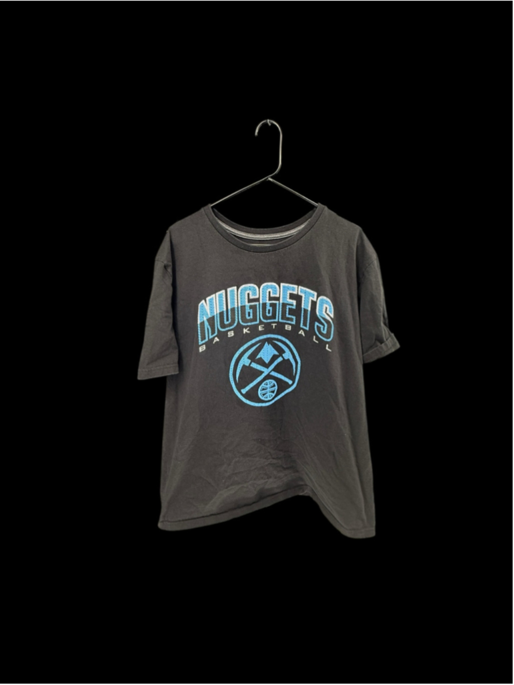 Men's UNK Denver Nuggets Graphic T-Shirt Black Blue Size XXL
